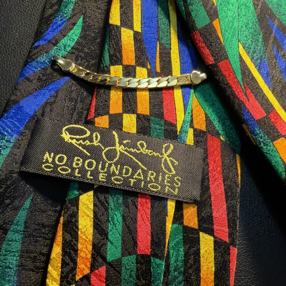 RUSH LIMBAUGH No Boundaries Men's Silk Necktie USA Stained Glass Pattern 60